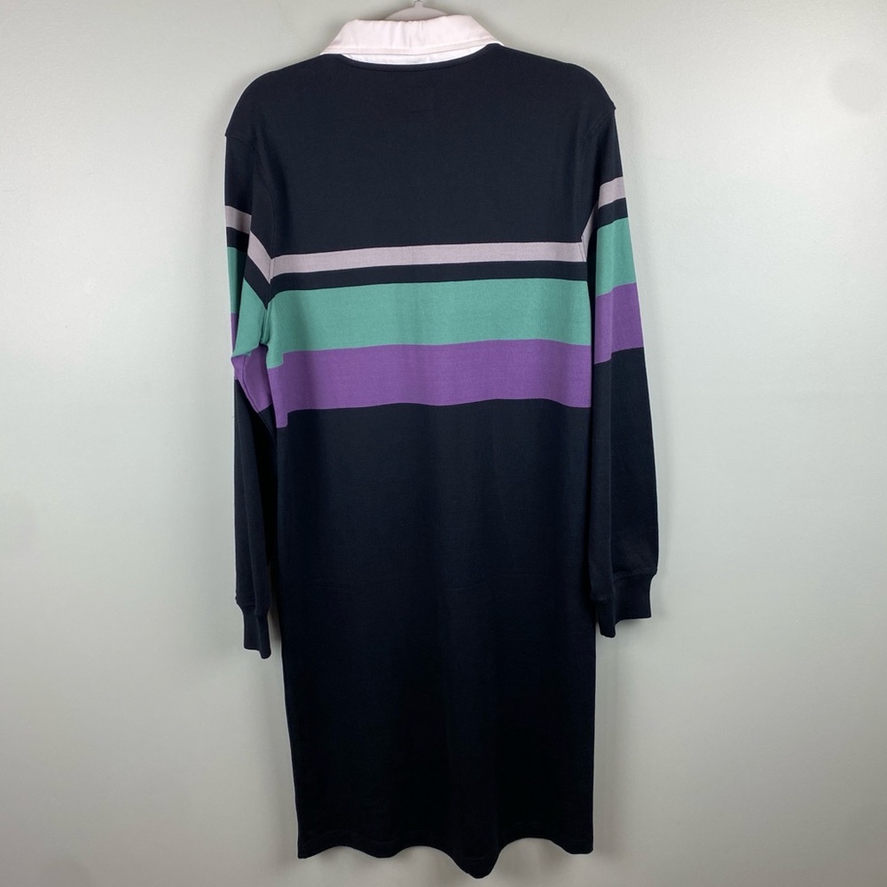 NWT Stussy Rosewood Rugby Polo Striped longsleeve Dress size Small - Picture 5 of 10